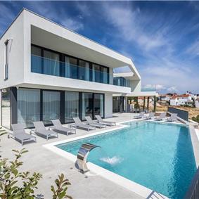 3 x 5 bedroom seafront villa with heated infinity pool near Rogoznica, sleeps 10
